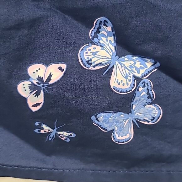 Talbots Petites Classic Casual Shirt Tossed Butterfly Button Down Long Sleeve - Picture 12 of 12